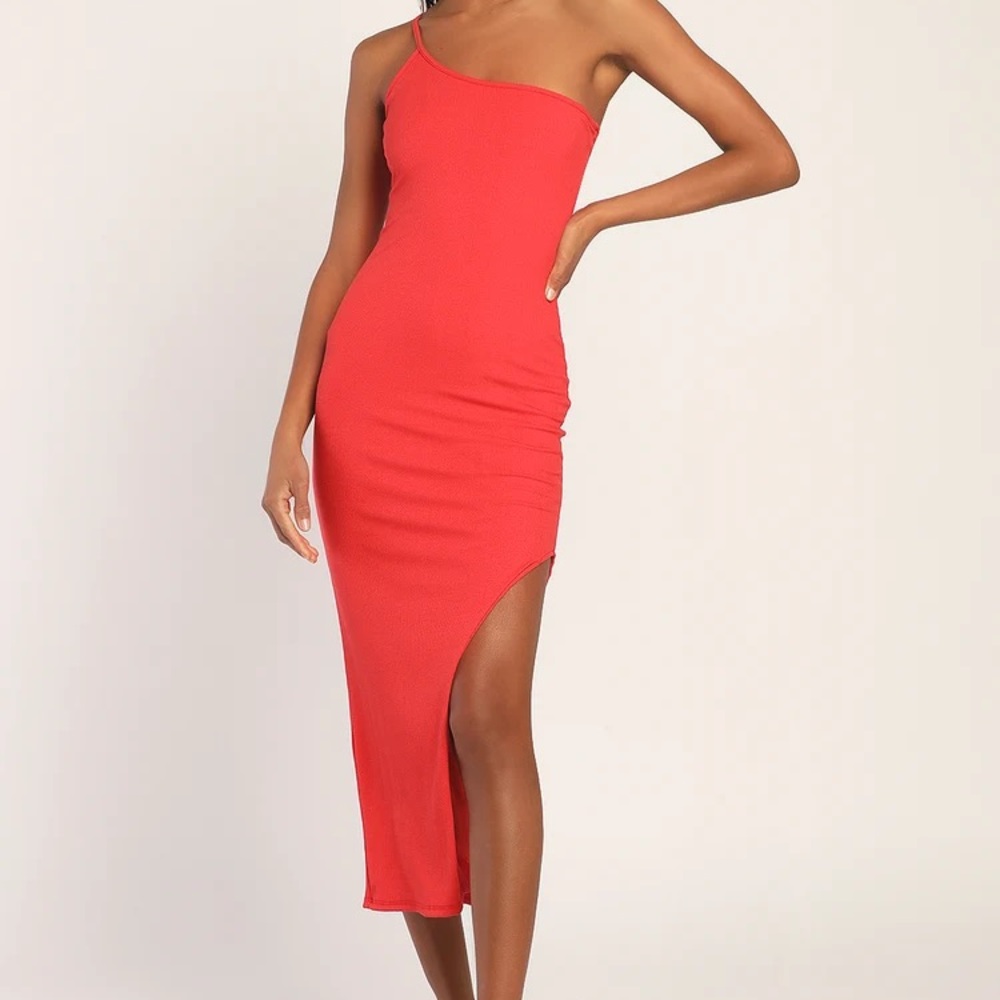 Lulus One Shoulder Midi Dress